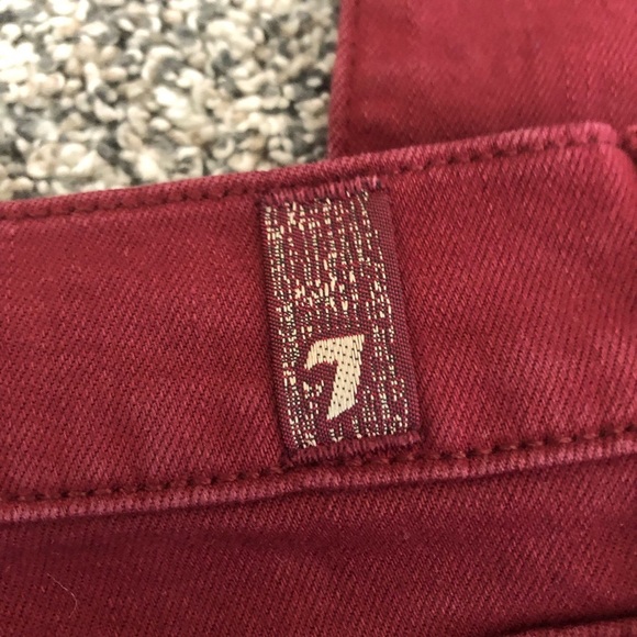 7 For All ManKind Red Skinny Jeans - Picture 4 of 13